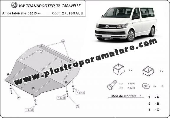 Piastra paramotore di alluminio Volkswagen Transporter T6 Caravelle