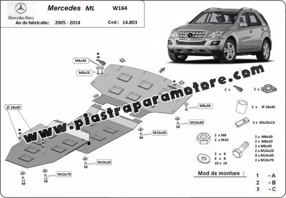 Piastra paramotore di acciaio Mercedes ML W164