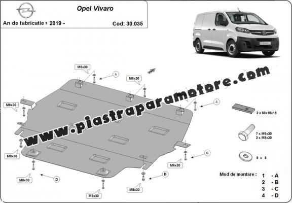 Piastra paramotore di acciaio Opel Vivaro