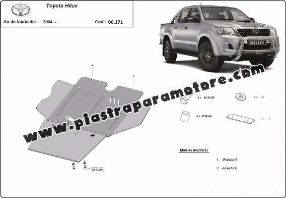 Protezione di acciaio per il cambio e filtro antiparticolato Toyota Hilux