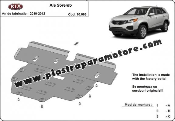 Piastra paramotore di acciaio Kia Sorento