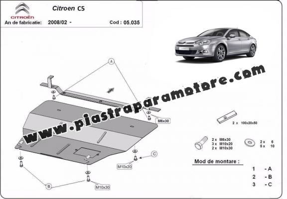 Piastra paramotore di acciaio citroen C5