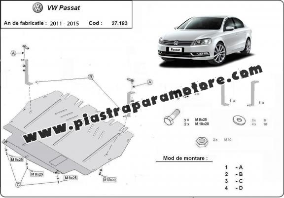 Piastra paramotore di acciaio VW Passat B7