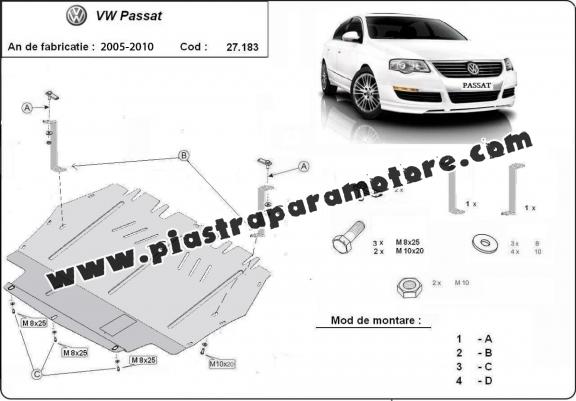 Piastra paramotore di acciaio VW Passat B6