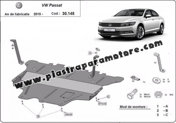 Piastra paramotore di acciaio VW Passat B8 - cambio manuale