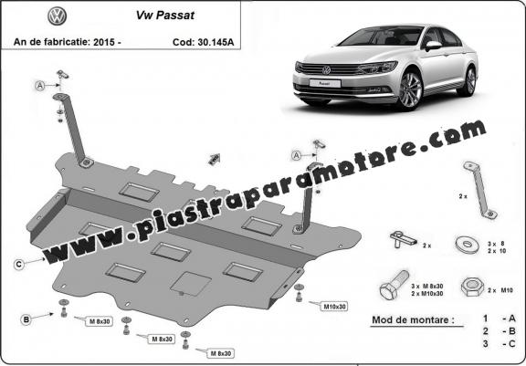 Piastra paramotore di acciaio VW Passat B8 - cambio automatico