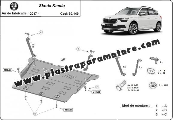 Piastra paramotore di acciaio Skoda Kamiq