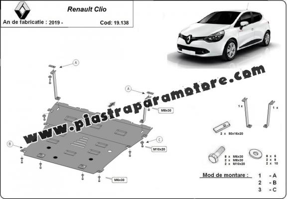 Piastra paramotore di acciaio Renault Clio 5