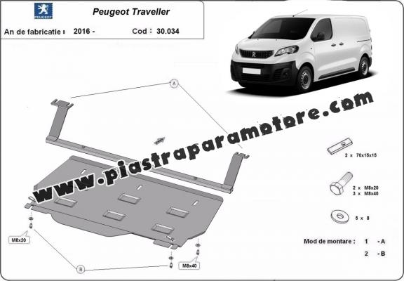 Piastra paramotore di acciaio Peugeot Traveller Furgone