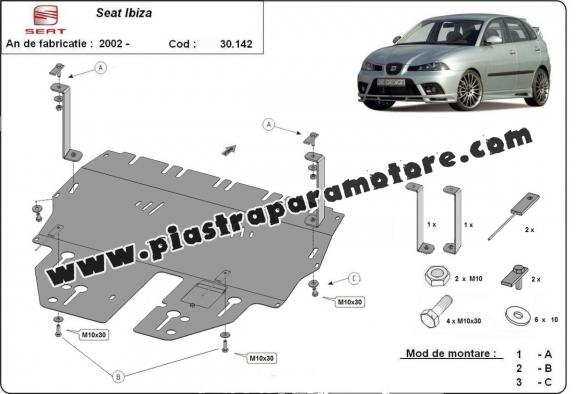 Piastra paramotore di acciaio Seat Ibiza Benzina