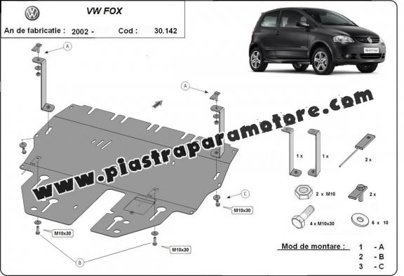 Piastra paramotore di acciaio VW Fox