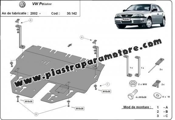 Piastra paramotore di acciaio Volkswagen Pointer