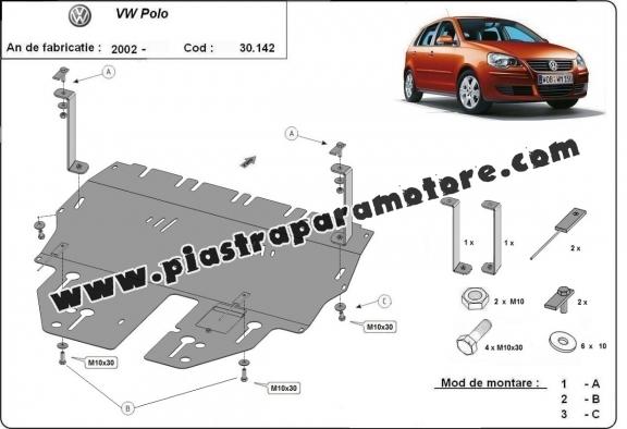 Piastra paramotore di acciaio VW Polo Petrol