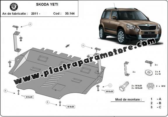 Piastra paramotore di acciaio Skoda Yeti