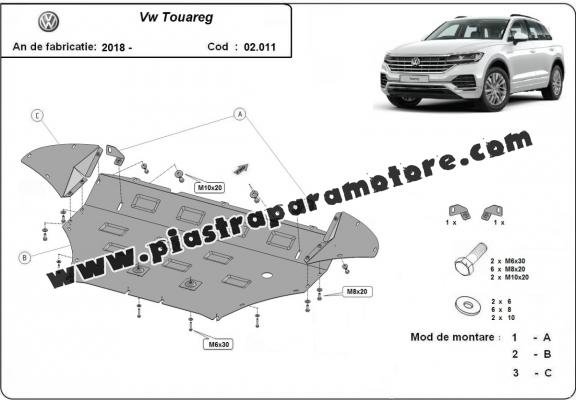 Piastra paramotore di acciaio Volkswagen Touareg