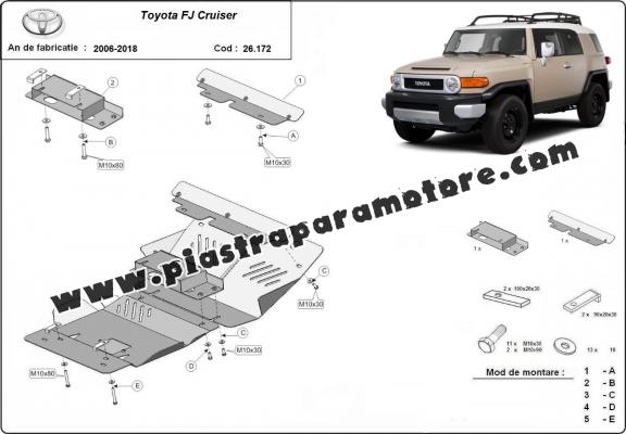 Piastra paramotore di acciaio Toyota Fj Cruiser