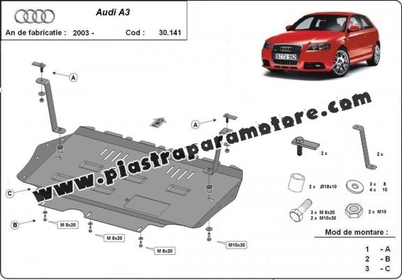 Piastra paramotore di acciaio Audi A3