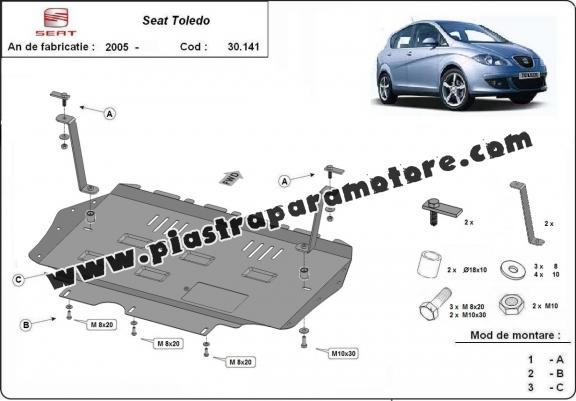 Piastra paramotore di acciaio Seat Toledo 3