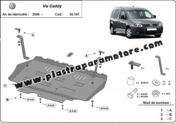 Piastra paramotore di acciaio VW Caddy