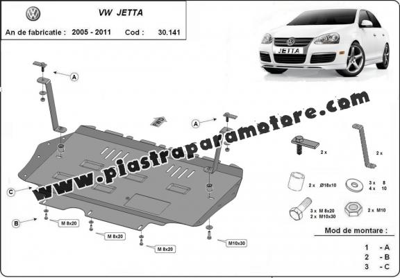 Piastra paramotore di acciaio VW Jetta