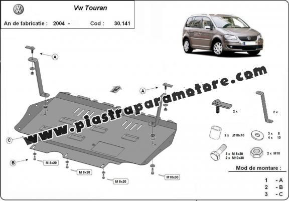 Piastra paramotore di acciaio Volkswagen Touran