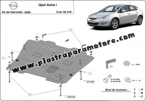 Piastra paramotore di acciaio Opel Astra I