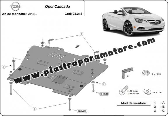 Piastra paramotore di acciaio Opel Cascada