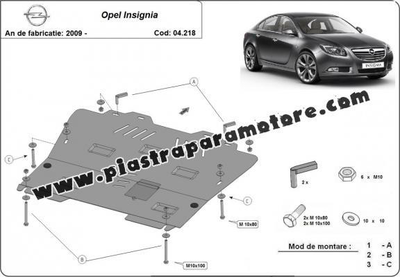 Piastra paramotore di acciaio Opel Insignia