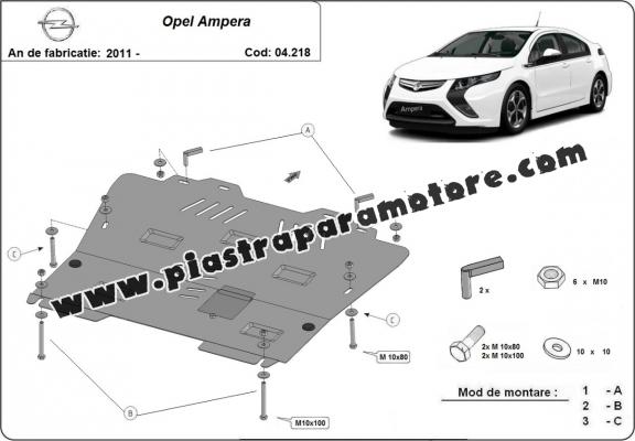 Piastra paramotore di acciaio  Opel Ampera