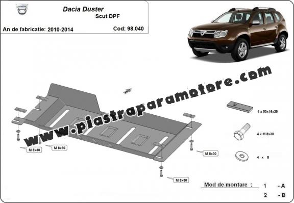 Protezione di acciaio per DPF Dacia Duster