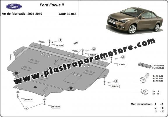 Piastra paramotore di acciaio Ford Focus 2