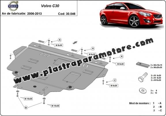 Piastra paramotore di acciaio Volvo C30