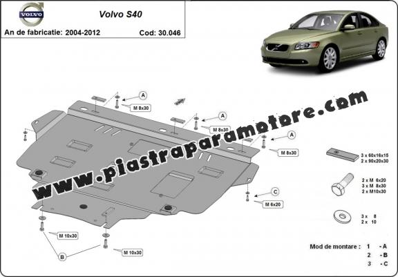 Piastra paramotore di acciaio Volvo S40