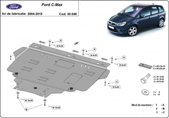 Piastra paramotore di acciaio Ford C - Max