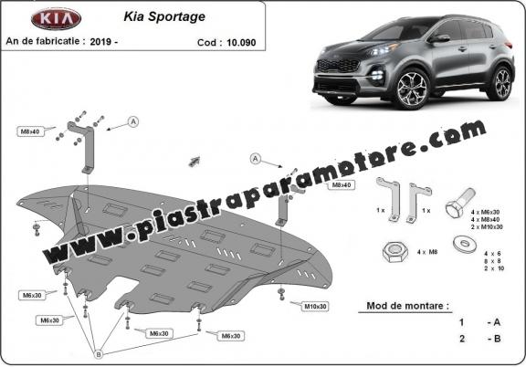 Piastra paramotore di acciaio Kia Sportage