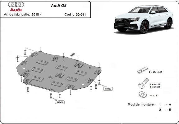 Protezione di acciaio per il cambio Audi Q8