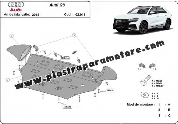 Piastra paramotore di acciaio Audi Q8 