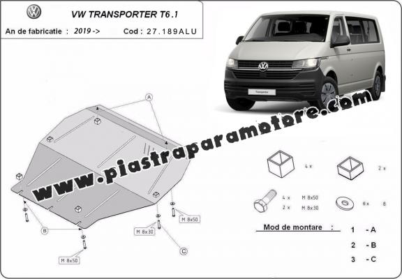 Piastra paramotore di alluminio Volkswagen Transporter T6.1