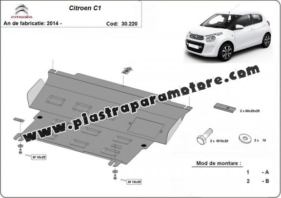 Piastra paramotore di acciaio Citroen C1