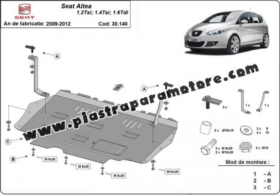 Piastra paramotore di acciaio Seat Altea