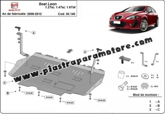 Piastra paramotore di acciaio Seat Leon