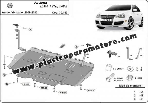 Piastra paramotore di acciaio VW Jetta