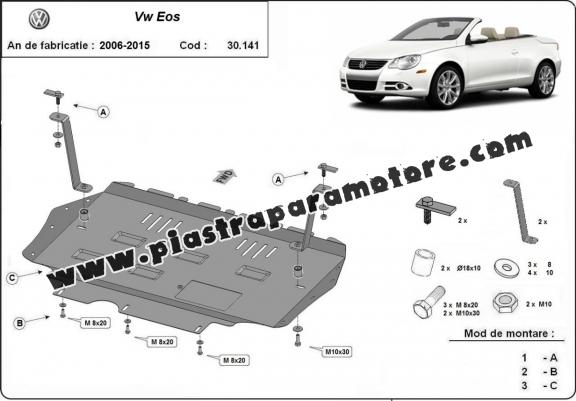 Piastra paramotore di acciaio VW Eos