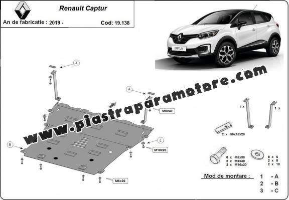 Piastra paramotore di acciaio Renault Captur