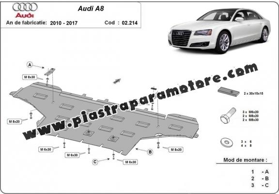 Piastra paramotore di acciaio Audi A8