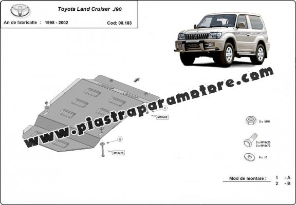 Protezione di acciaio per il cambio Toyota Land Cruiser J90 - solo per SWB