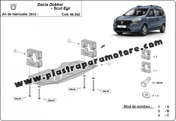Piastra di acciaio per il sistema Stop & GO, EGR Dacia Dokker