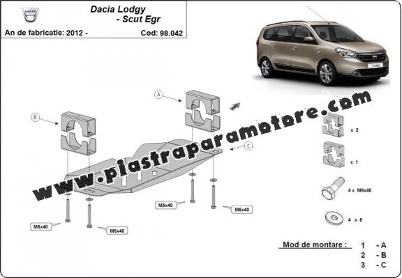 Piastra di acciaio per il sistema Stop & GO, EGR Dacia Lodgy