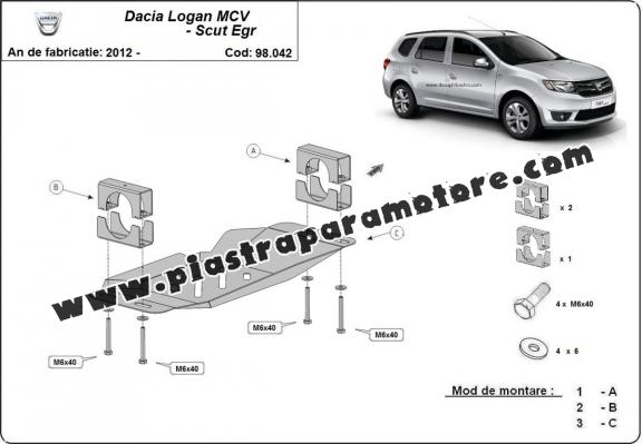 Piastra di acciaio per il sistema Stop & GO, EGR Dacia Logan MCV