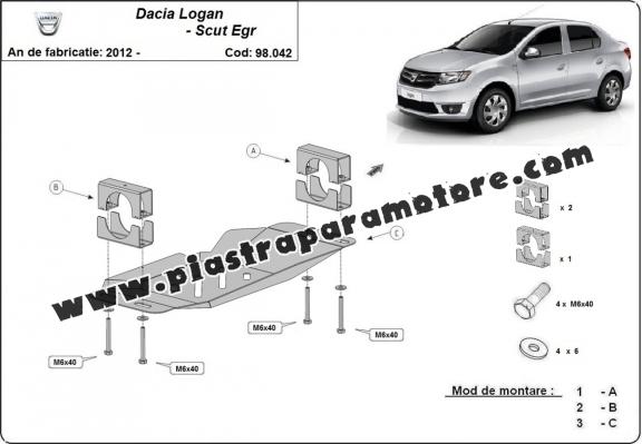 Piastra di acciaio per il sistema Stop & GO, EGR Dacia Logan 2
